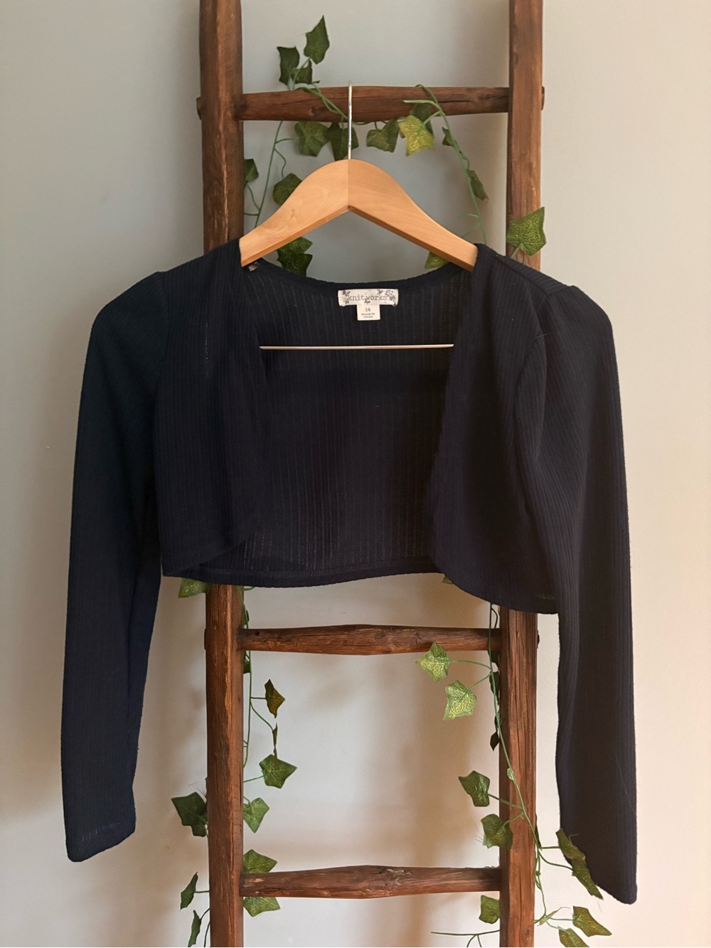 Black Ribbed Crop Bolero